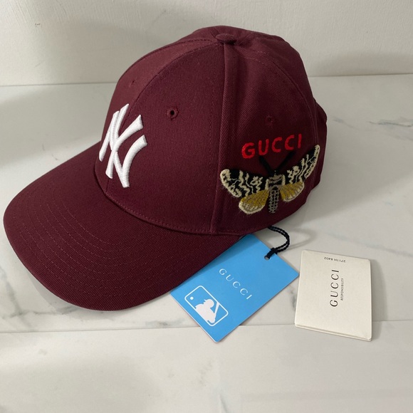 Gucci Other - GUCCI NY YANKEES™ Embroidered BUTTERFLY BASEBALL Cap/hat Size M 57-61cm